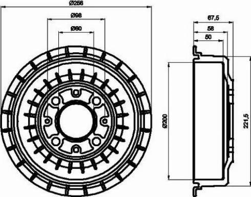 HELLA 8DT 355 302-271 - Тормозной барабан autospares.lv