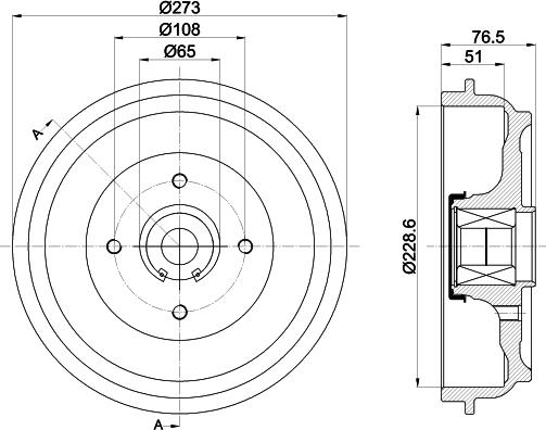 HELLA 8DT 355 302-771 - Тормозной барабан autospares.lv