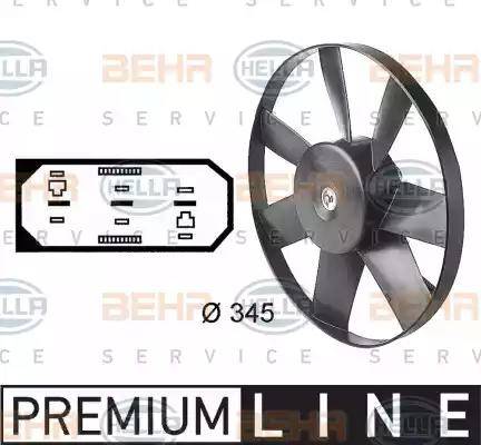 HELLA 8EW 009 144-581 - Вентилятор, охлаждение двигателя autospares.lv