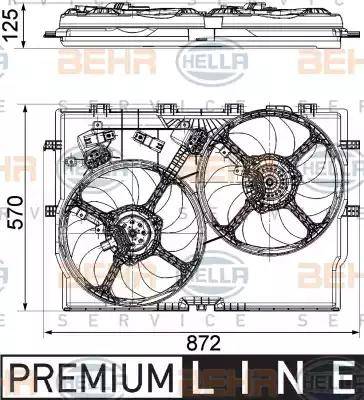 HELLA 8EW 351 040-631 - Вентилятор, охлаждение двигателя autospares.lv