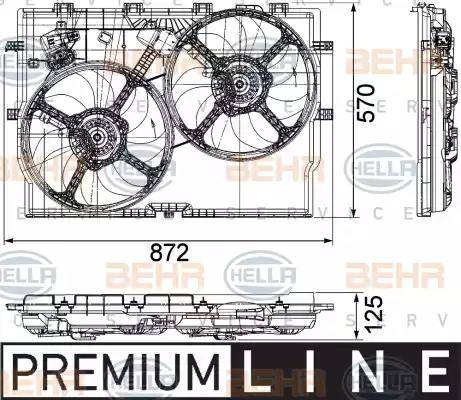 HELLA 8EW 351 040-621 - Вентилятор, охлаждение двигателя autospares.lv