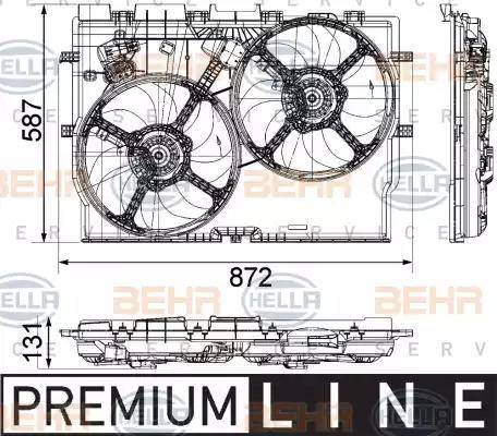 HELLA 8EW 351 041-451 - Вентилятор, охлаждение двигателя autospares.lv