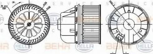 HELLA 8EW 351 000-361 - Вентилятор салона autospares.lv