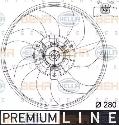 HELLA 8EW 351 039-761 - Вентилятор, охлаждение двигателя autospares.lv