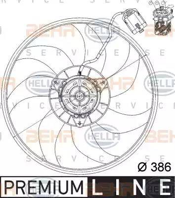 HELLA 8EW 351 039-701 - Вентилятор, охлаждение двигателя autospares.lv