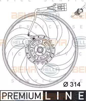 HELLA 8EW 351 034-421 - Вентилятор, охлаждение двигателя autospares.lv