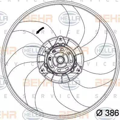 HELLA 8EW 351 034-291 - Вентилятор, охлаждение двигателя autospares.lv