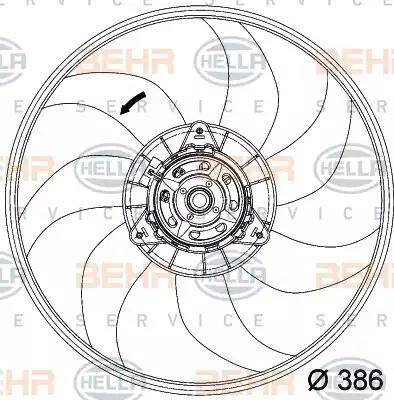 HELLA 8EW 351 034-281 - Вентилятор, охлаждение двигателя autospares.lv