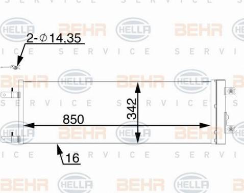 HELLA 8FC 351 009-464 - Конденсатор кондиционера autospares.lv