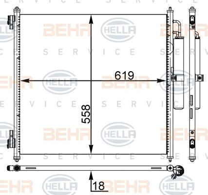 HELLA 8FC 351 003-694 - Конденсатор кондиционера autospares.lv