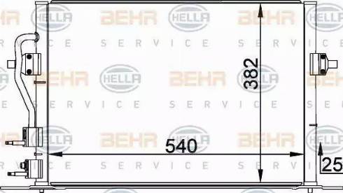 HELLA 8FC 351 035-581 - Конденсатор кондиционера autospares.lv