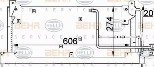 HELLA 8FC 351 037-591 - Конденсатор кондиционера autospares.lv