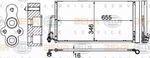 HELLA 8FC 351 309-384 - Конденсатор кондиционера autospares.lv