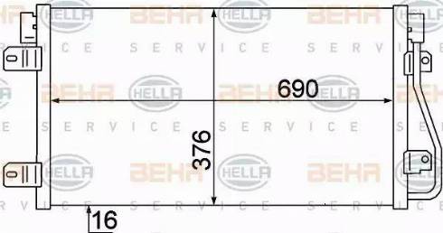 HELLA 8FC 351 306-641 - Конденсатор кондиционера autospares.lv