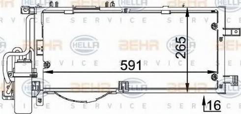 HELLA 8FC 351 300-614 - Конденсатор кондиционера autospares.lv