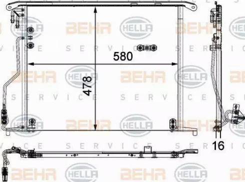 HELLA 8FC 351 301-174 - Конденсатор кондиционера autospares.lv