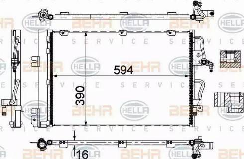 HELLA 8FC 351 301-764 - Конденсатор кондиционера autospares.lv