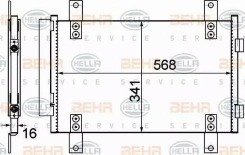 HELLA 8FC 351 303-611 - Конденсатор кондиционера autospares.lv