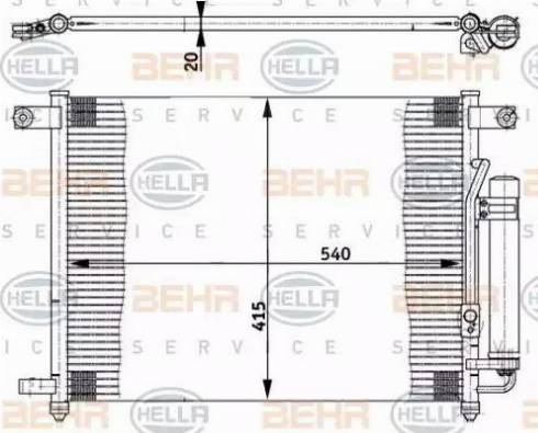 HELLA 8FC 351 302-101 - Конденсатор кондиционера autospares.lv