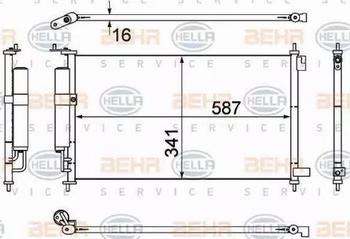 HELLA 8FC 351 307-791 - Конденсатор кондиционера autospares.lv