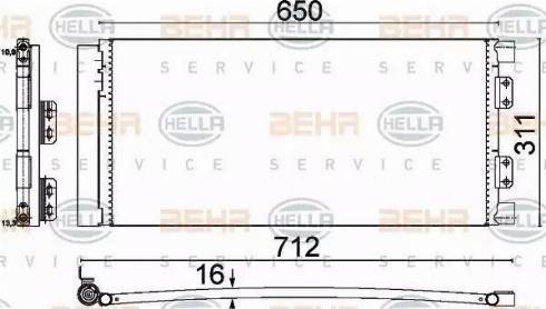 HELLA 8FC 351 310-661 - Конденсатор кондиционера autospares.lv
