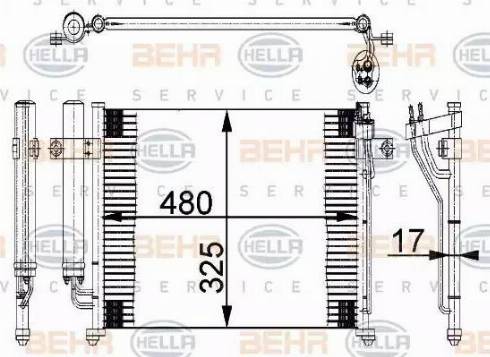 HELLA 8FC 351 318-071 - Конденсатор кондиционера autospares.lv