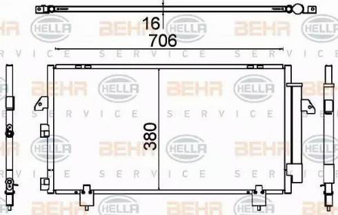 HELLA 8FC 351 318-711 - Конденсатор кондиционера autospares.lv