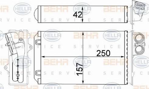 HELLA 8FH 351 511-514 - Теплообменник, отопление салона autospares.lv