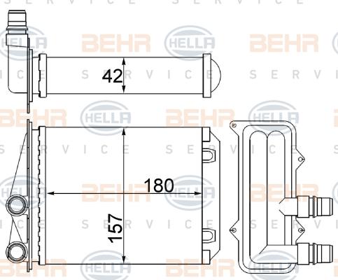 HELLA 8FH 351 511-534 - Теплообменник, отопление салона autospares.lv