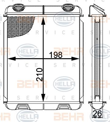 HELLA 8FH 351 001-631 - Теплообменник, отопление салона autospares.lv