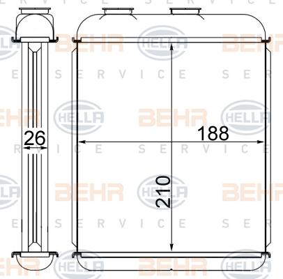 HELLA 8FH 351 024-274 - Теплообменник, отопление салона autospares.lv