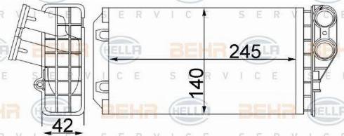 HELLA 8FH 351 311-264 - Теплообменник, отопление салона autospares.lv