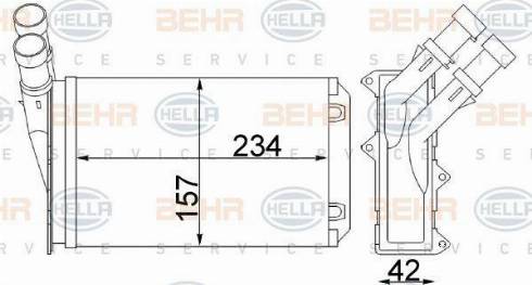 HELLA 8FH 351 311-284 - Теплообменник, отопление салона autospares.lv