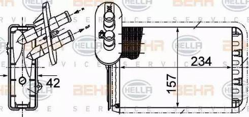 HELLA 8FH 351 313-451 - Теплообменник, отопление салона autospares.lv