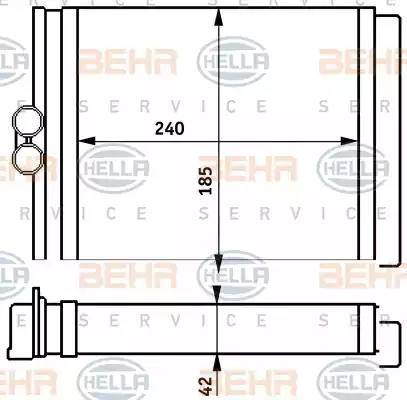 HELLA 8FH 351 313-151 - Теплообменник, отопление салона autospares.lv