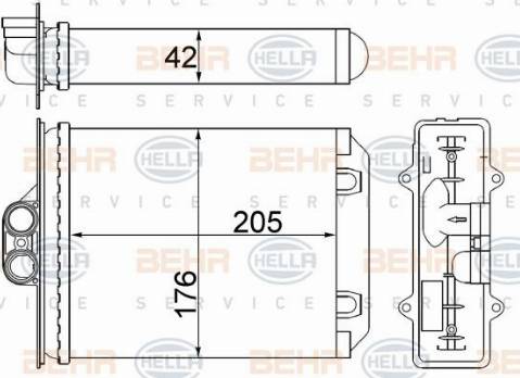 HELLA 8FH 351 331-384 - Теплообменник, отопление салона autospares.lv