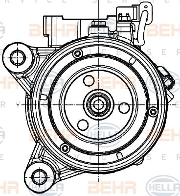 HELLA 8FK 351 007-251 - Компрессор кондиционера autospares.lv