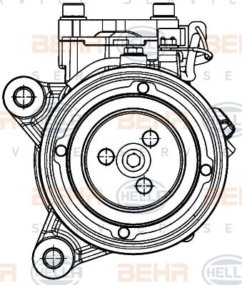 HELLA 8FK 351 007-221 - Компрессор кондиционера autospares.lv