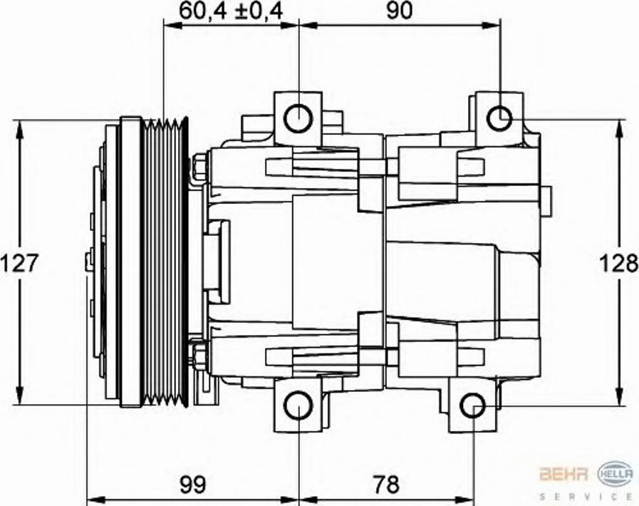 HELLA 8FK 351 113-081 - Компрессор кондиционера autospares.lv