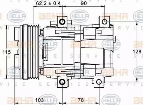 HELLA 8FK 351 113-301 - Компрессор кондиционера autospares.lv