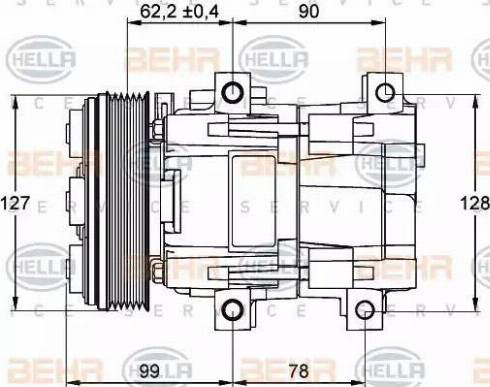 HELLA 8FK 351 113-231 - Компрессор кондиционера autospares.lv