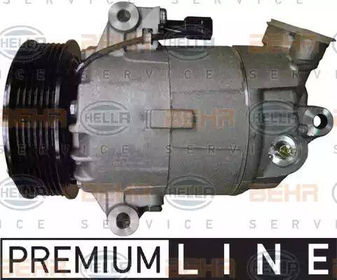 HELLA 8FK 351 340-201 - Компрессор кондиционера autospares.lv