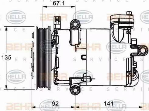 HELLA 8FK 351 334-021 - Компрессор кондиционера autospares.lv