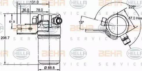 HELLA 8FT 351 192-391 - Осушитель, кондиционер autospares.lv