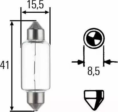 HELLA 8GM 002 091-141 - Лампа накаливания, фара заднего хода autospares.lv