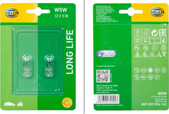 HELLA 8GP 003 594-163 - Лампа накаливания, фонарь указателя поворота autospares.lv