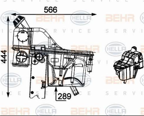 HELLA 8MA 376 705-094 - Компенсационный бак, охлаждающая жидкость autospares.lv