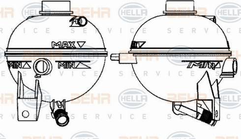 HELLA 8MA 376 702-354 - Компенсационный бак, охлаждающая жидкость autospares.lv