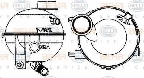 HELLA 8MA 376 702-364 - Компенсационный бак, охлаждающая жидкость autospares.lv