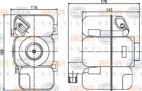 HELLA 8MA 376 789-741 - Компенсационный бак, охлаждающая жидкость autospares.lv